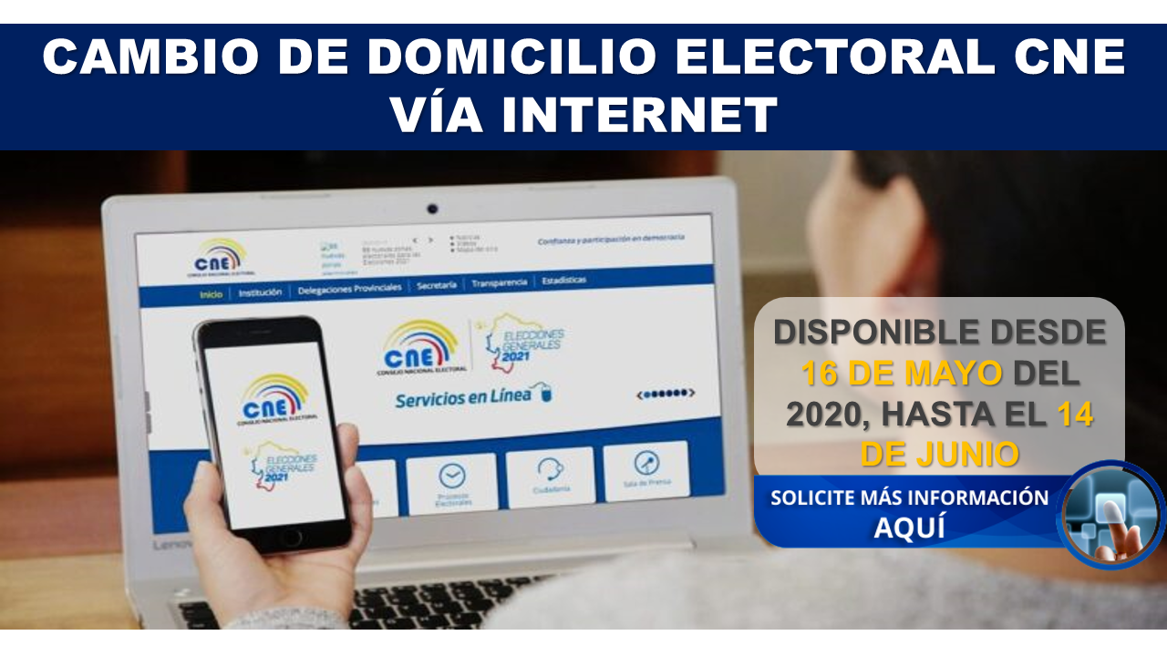 Cambio de domicilio electoral CNE vía Internet